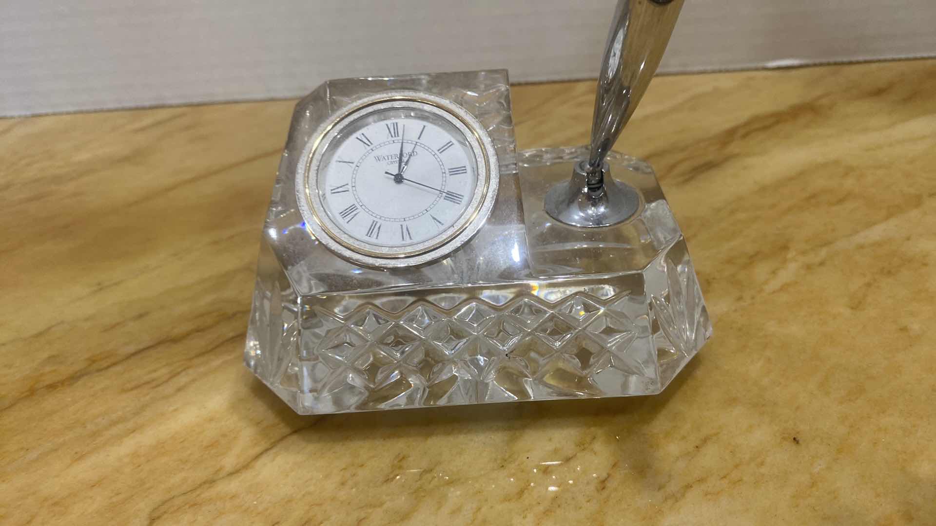 Photo 1 of VINTAGE WATERFORD, PEN AND CLOCK DESK SET