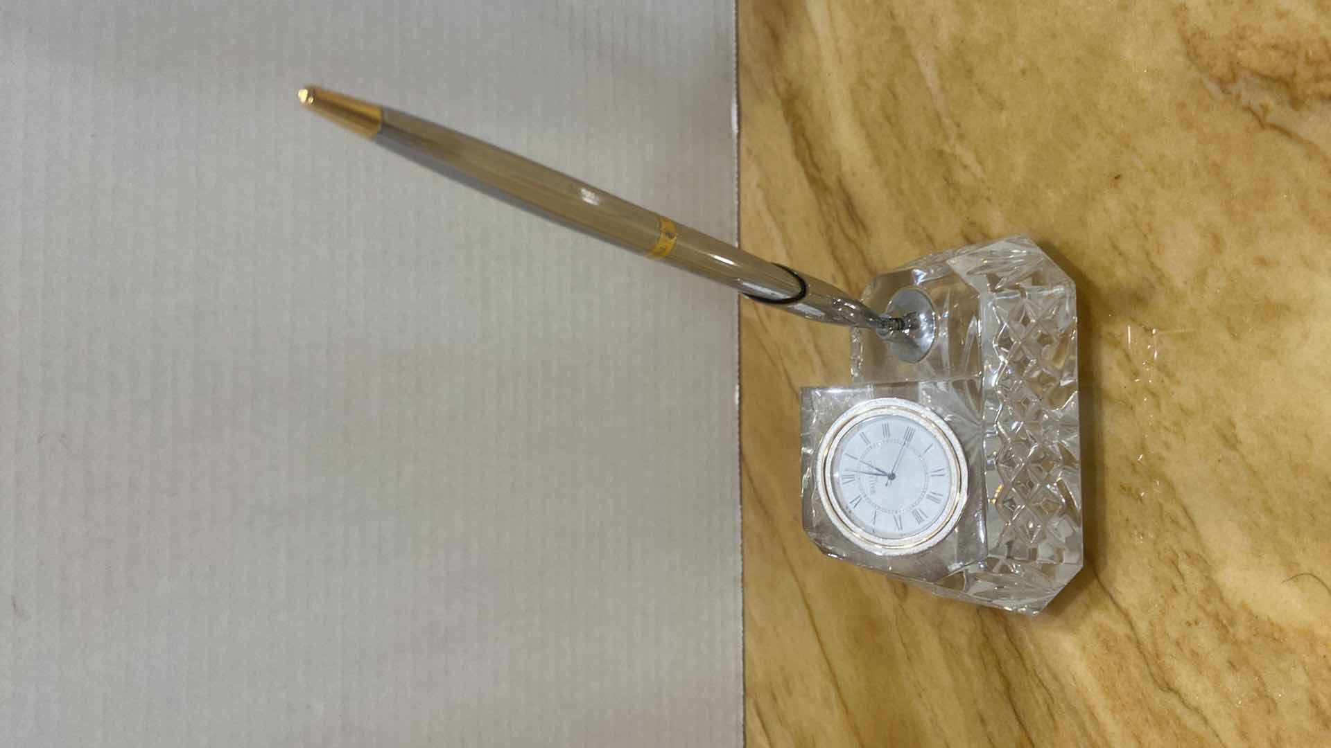 Photo 1 of VINTAGE WATERFORD, PEN AND CLOCK DESK SET