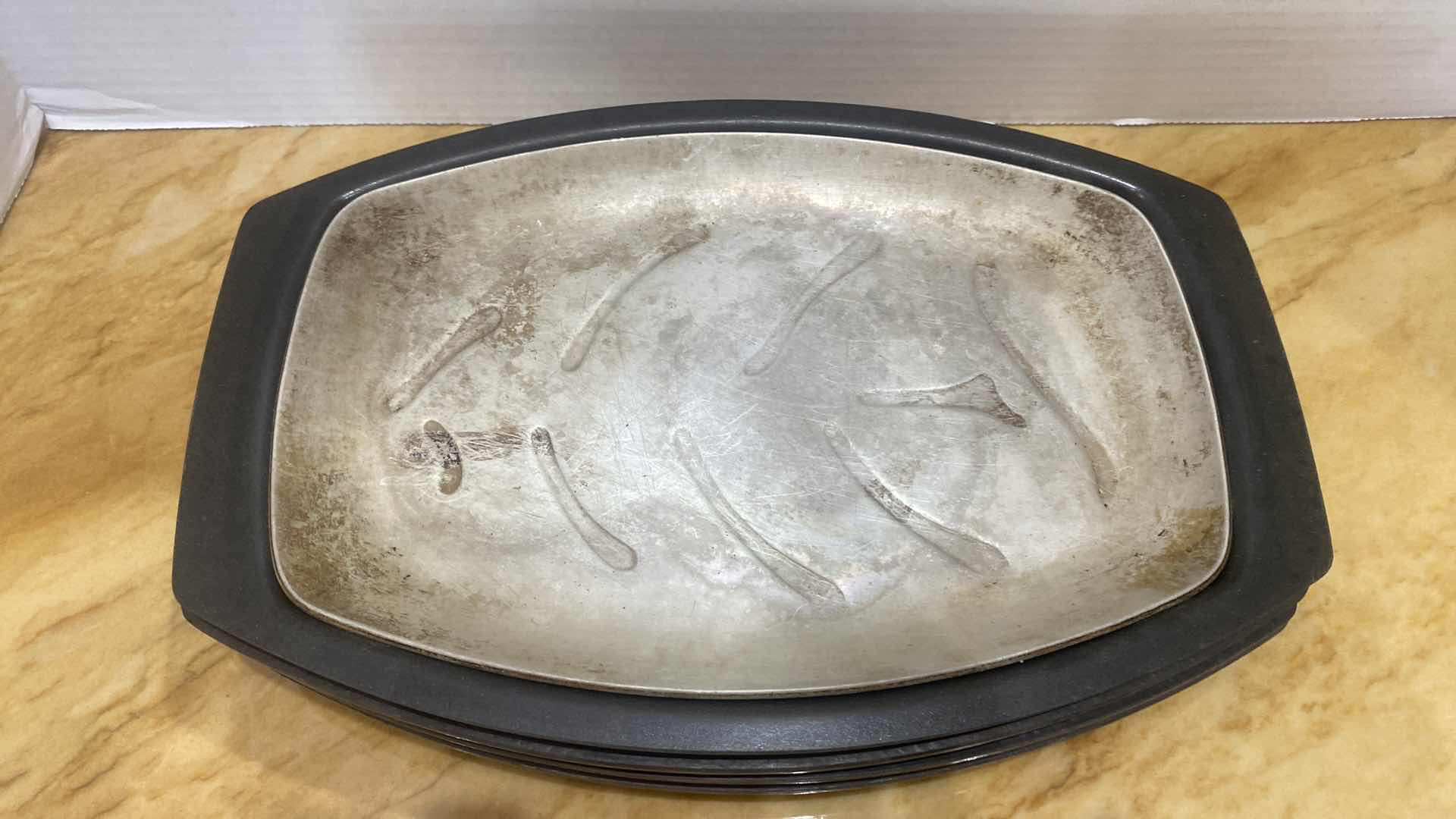 Photo 1 of VINTAGE NORDIC WEAR SIZZLING STEAK PLATES SET OF 4