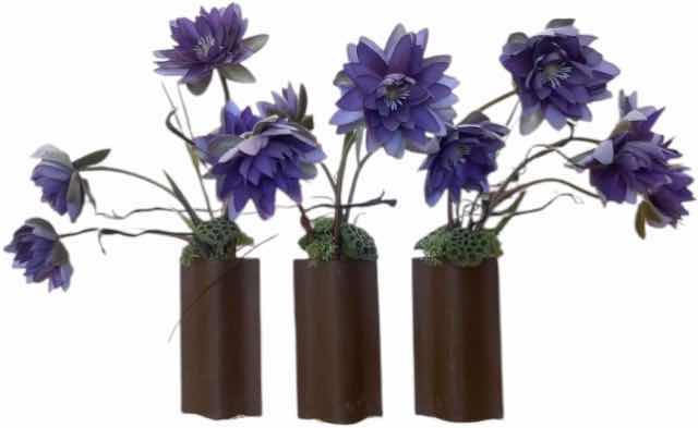 Photo 1 of 3-ARTIFICIAL FLORAL SET WITH PURPLE FLOWERS H30”