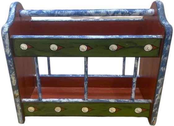 Photo 1 of WOOD MAGAZINE RACK WITH THE GOLF MOTIVE 15 1/2” X 7 1/2” H13”