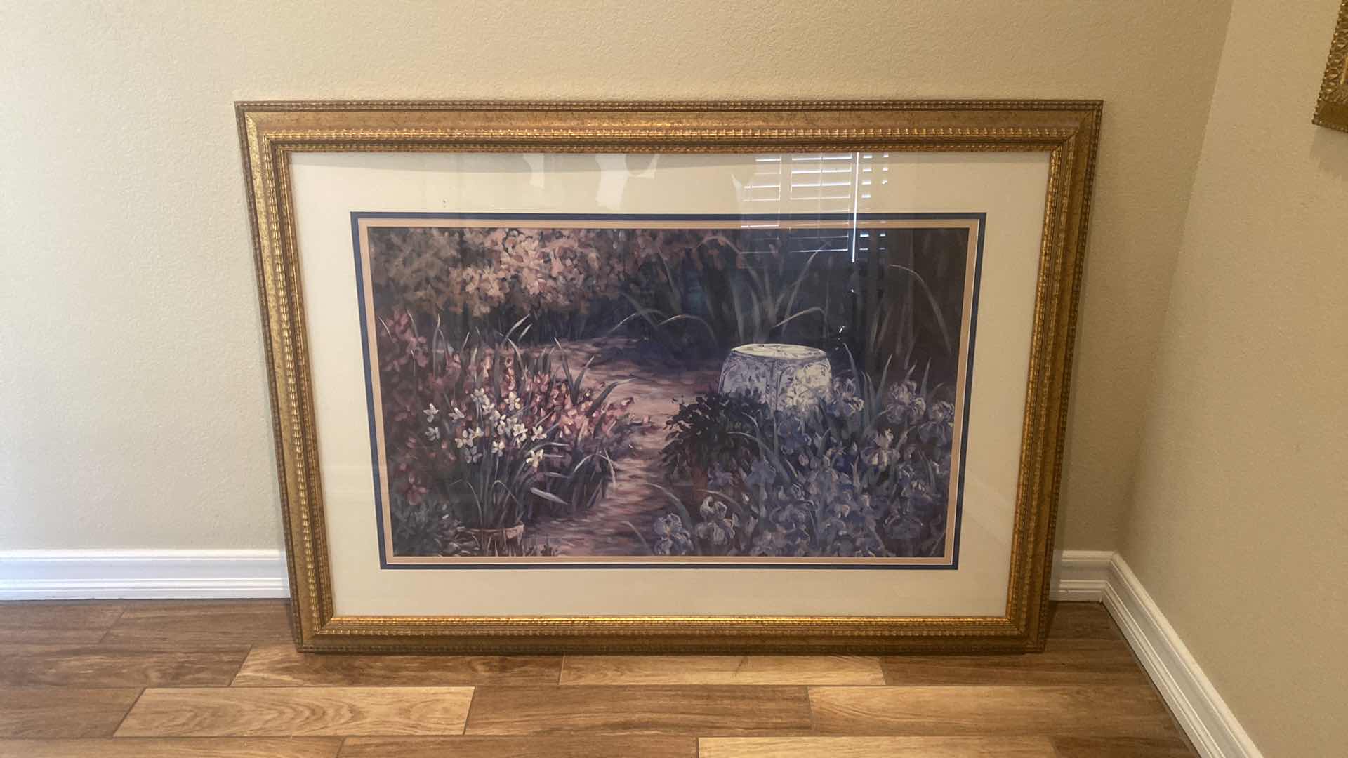 Photo 1 of GOLD FRAMED GARDEN PRINT ARTWORK 56” X 40”