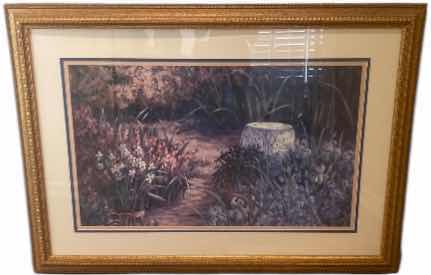 Photo 1 of GOLD FRAMED GARDEN PRINT ARTWORK 56” X 40”