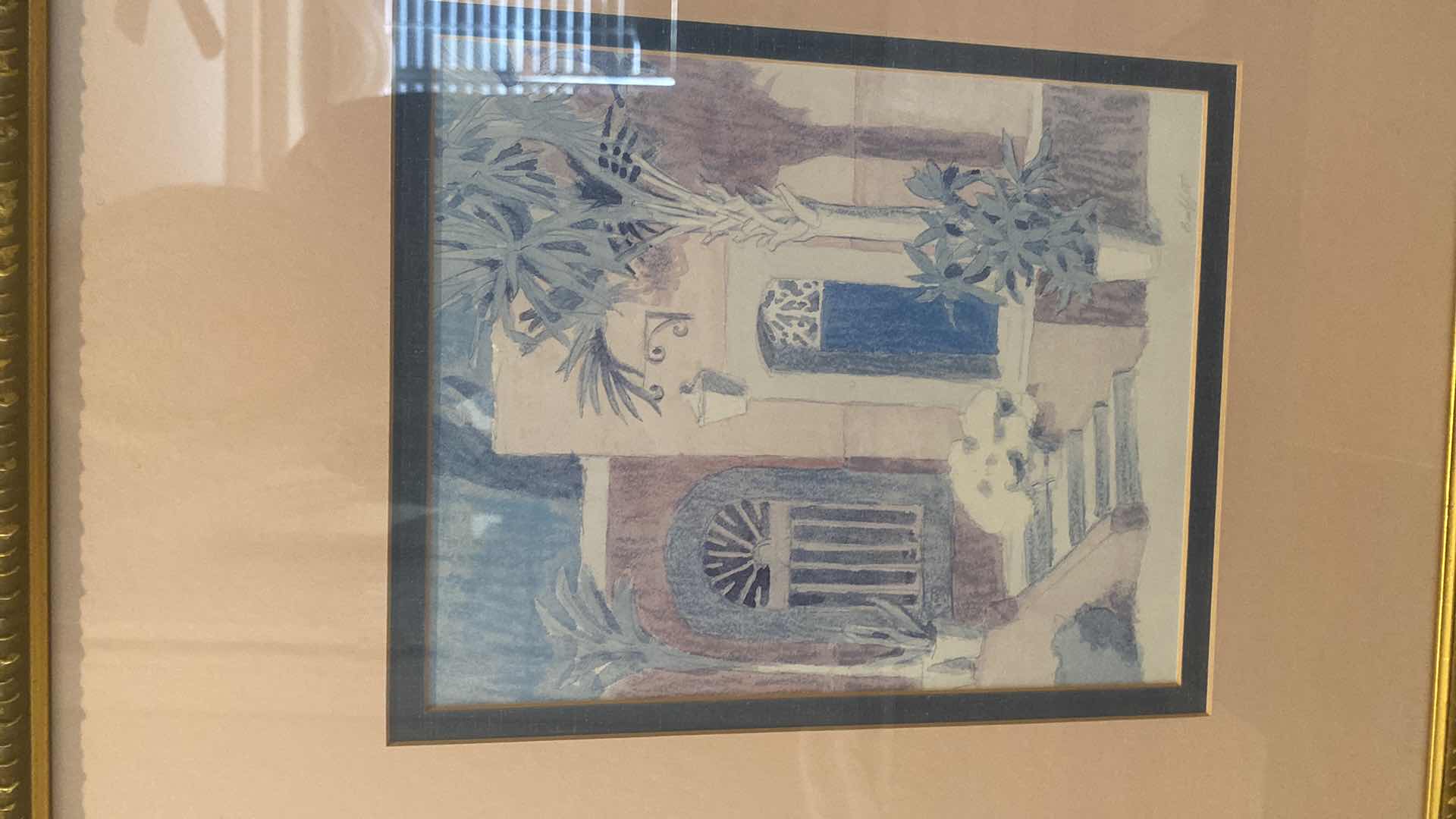 Photo 1 of GOLD FRAMED, PASTEL ARCHITECTURAL, SIGNED ARTWORK 18” X 20”