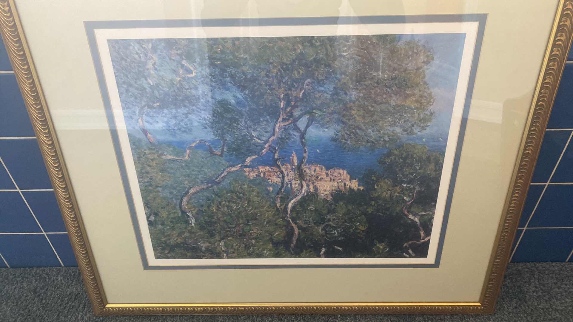 Photo 1 of GOLD FRAMED ART PRINT OF CLAUDE MONET’S 1884 PAINTING BORDIGHERA ARTWORK 27 1/2” X 24”