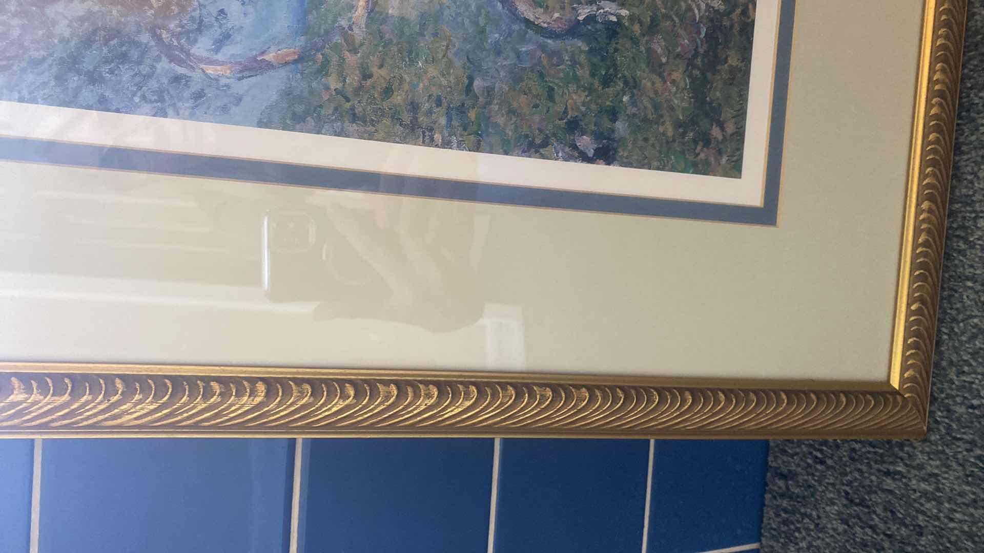 Photo 1 of GOLD FRAMED ART PRINT OF CLAUDE MONET’S 1884 PAINTING BORDIGHERA ARTWORK 27 1/2” X 24”