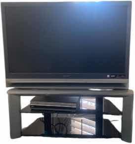Photo 1 of 46” SONY VEGA ENGINE HD TV INCLUDES STAND & SONY PROGRESSIVE, SCAN DVD PLAYER (remote missing)
