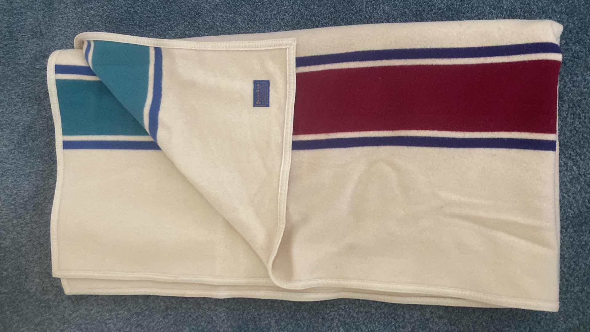 Photo 1 of PENDLETON KING SIZE REVERSIBLE, STRIPE WOOL BLANKET