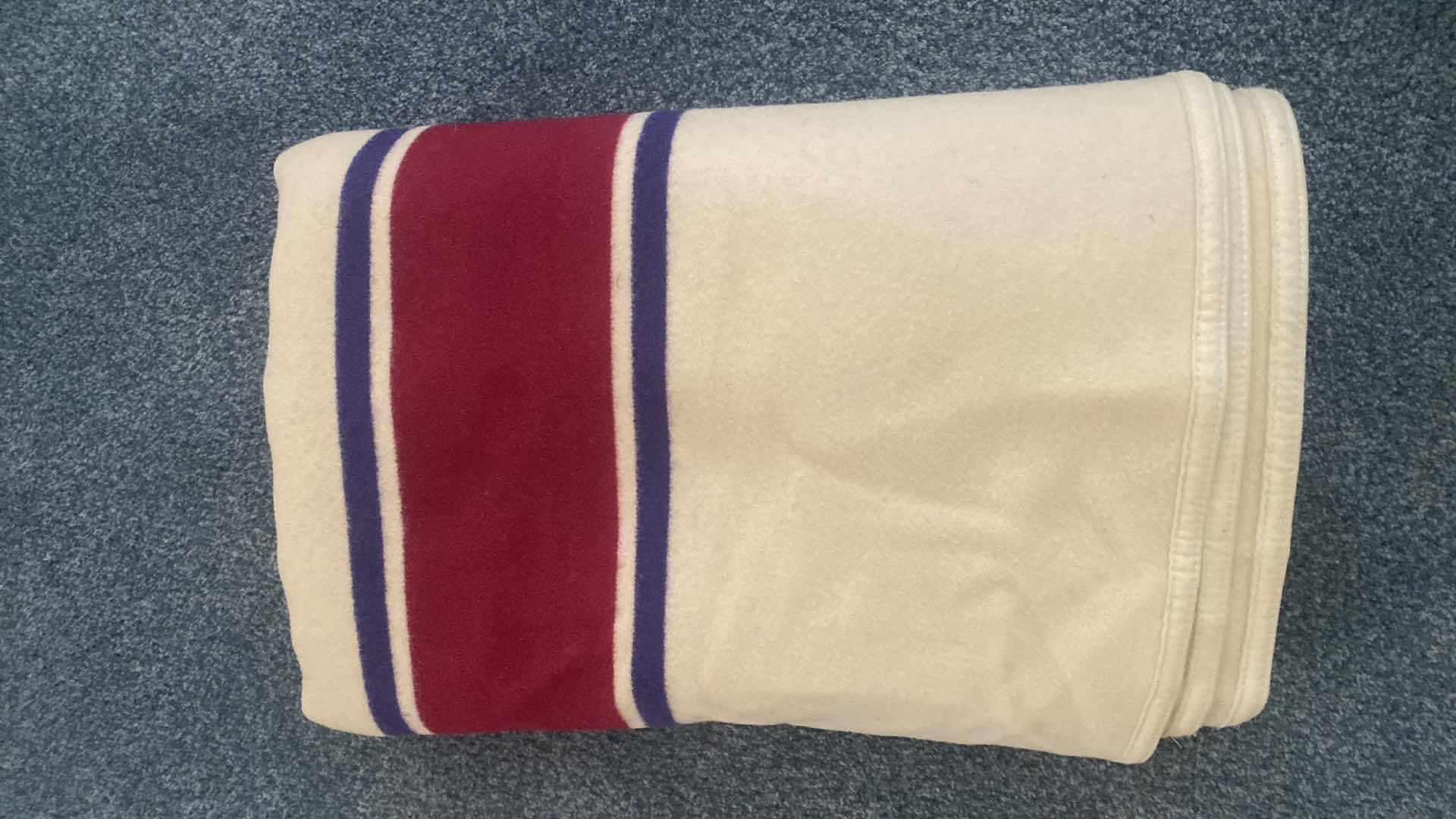 Photo 1 of PENDLETON KING SIZE REVERSIBLE, STRIPE WOOL BLANKET