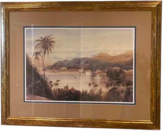 Photo 1 of GOLD FRAMED PRINT BY A NICOLE COASTAL LANDSCAPE ARTWORK 54“ X 42“