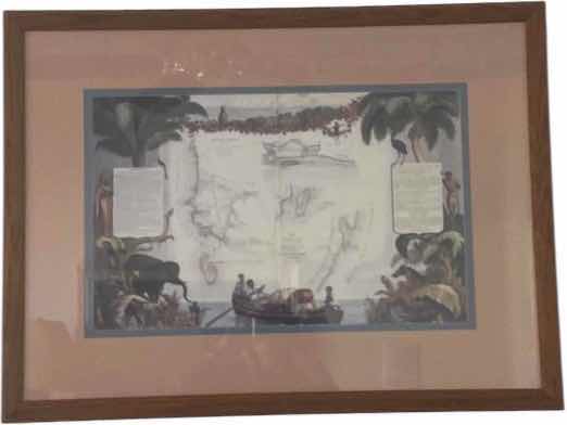 Photo 1 of FRAMED REPRODUCTION, SENEGAL MAP ARTWORK 35“ X 26“