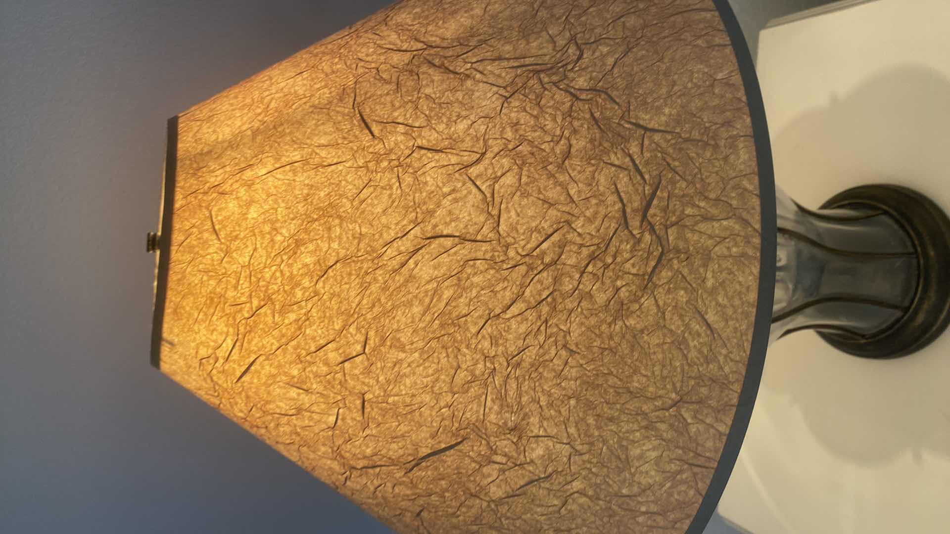 Photo 1 of GLASS AND METAL TABLE LAMP H 28“