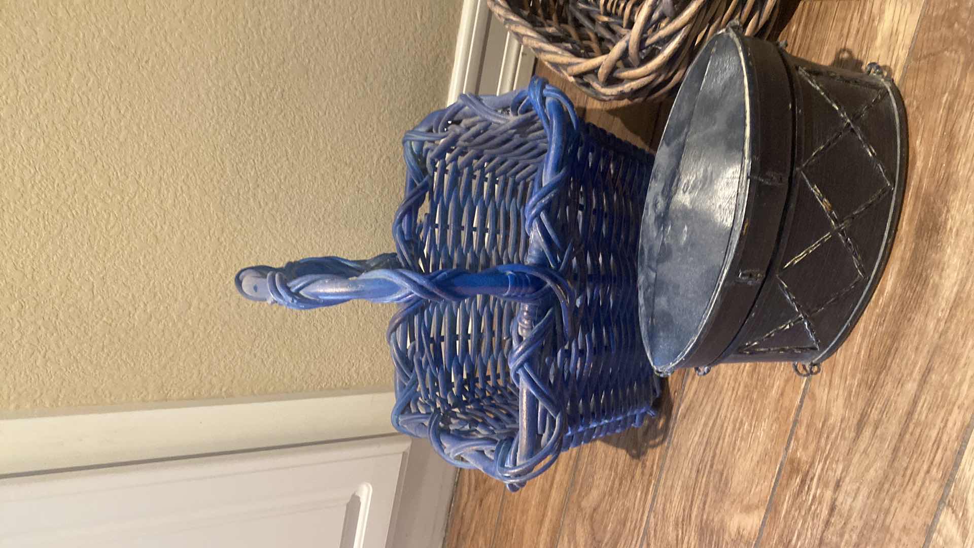 Photo 1 of TWO BASKETS AND WOOD DECOR BOX