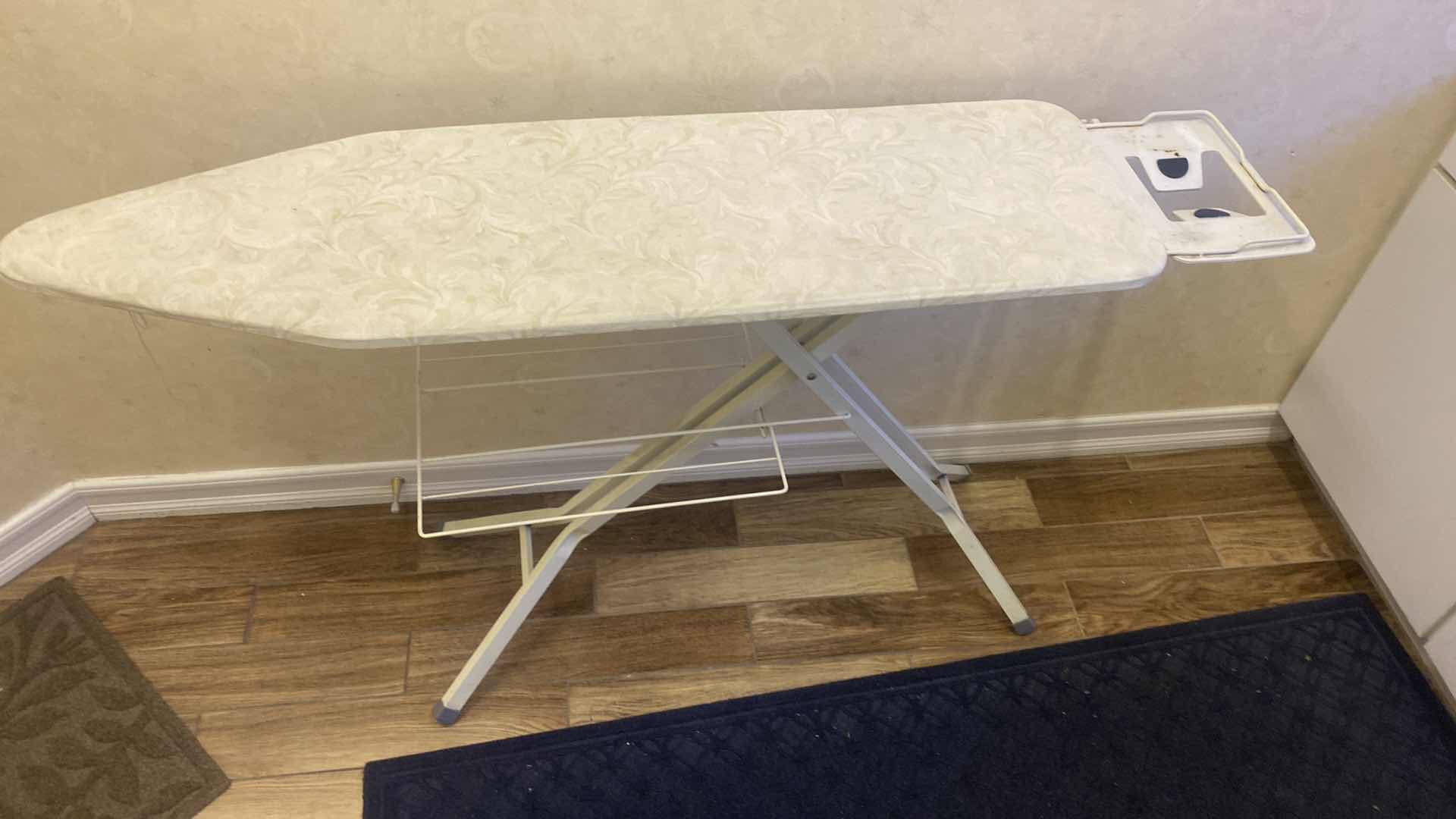 Photo 1 of IRONING BOARD WITH SHELF UNDERNEATH AND IRON HOLDER