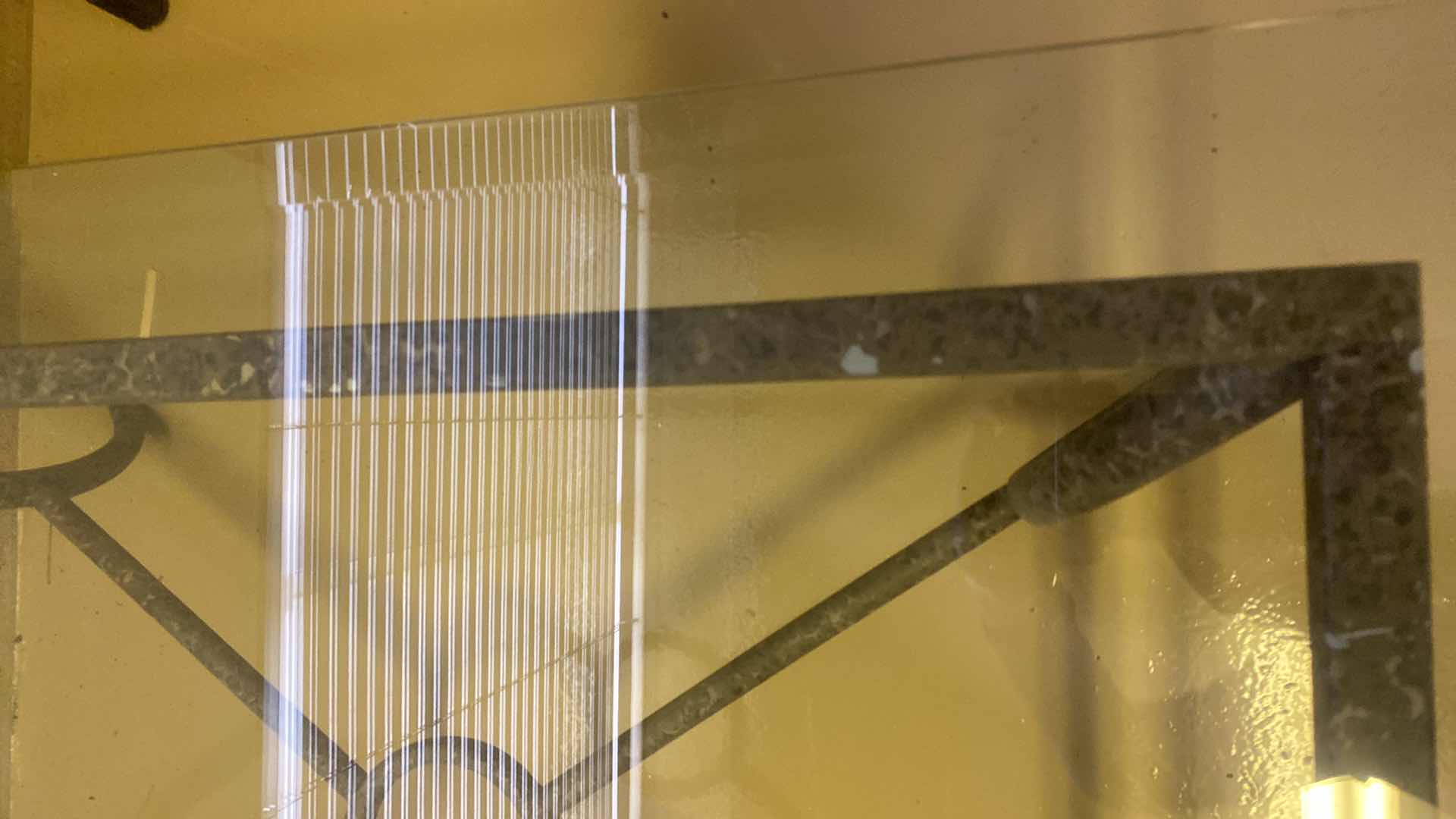 Photo 1 of METAL TABLE WITH GLASS TOP 42“ x 30“ H 17”