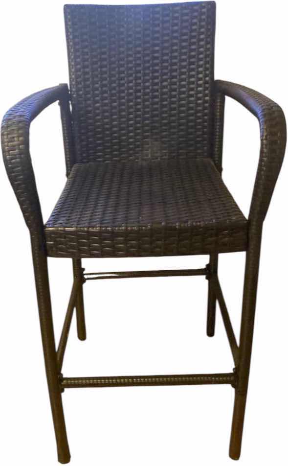 Photo 1 of BLACK, FAUX WICKER, BARSTOOL SEAT, HEIGHT 30“