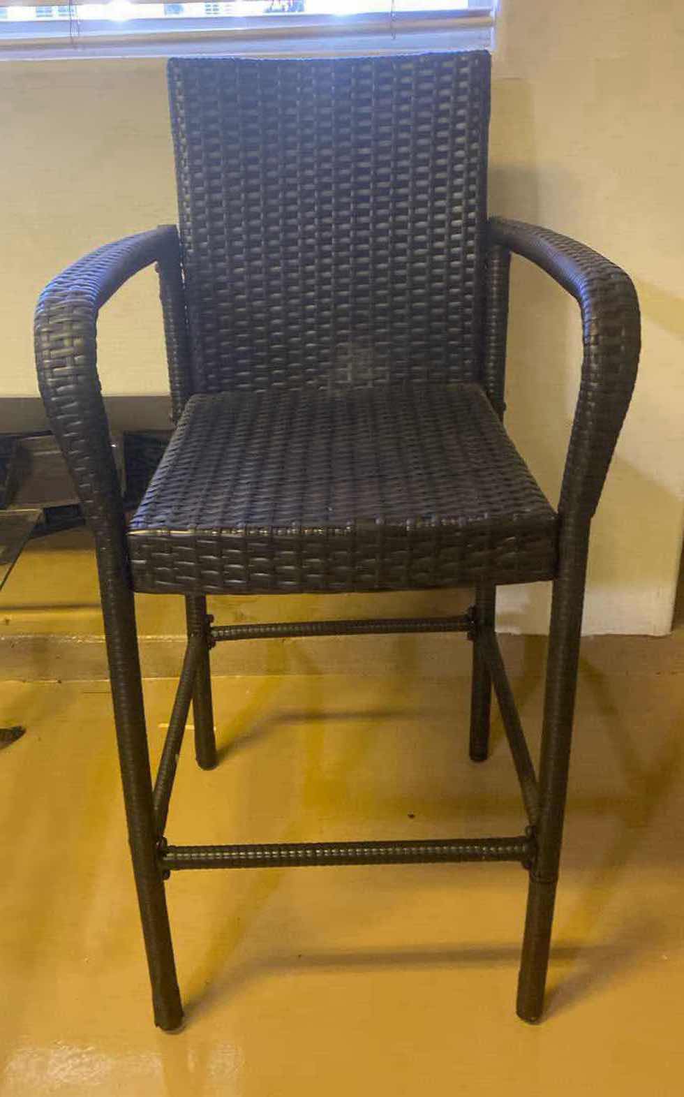 Photo 1 of BLACK, FAUX WICKER, BARSTOOL SEAT, HEIGHT 30“
