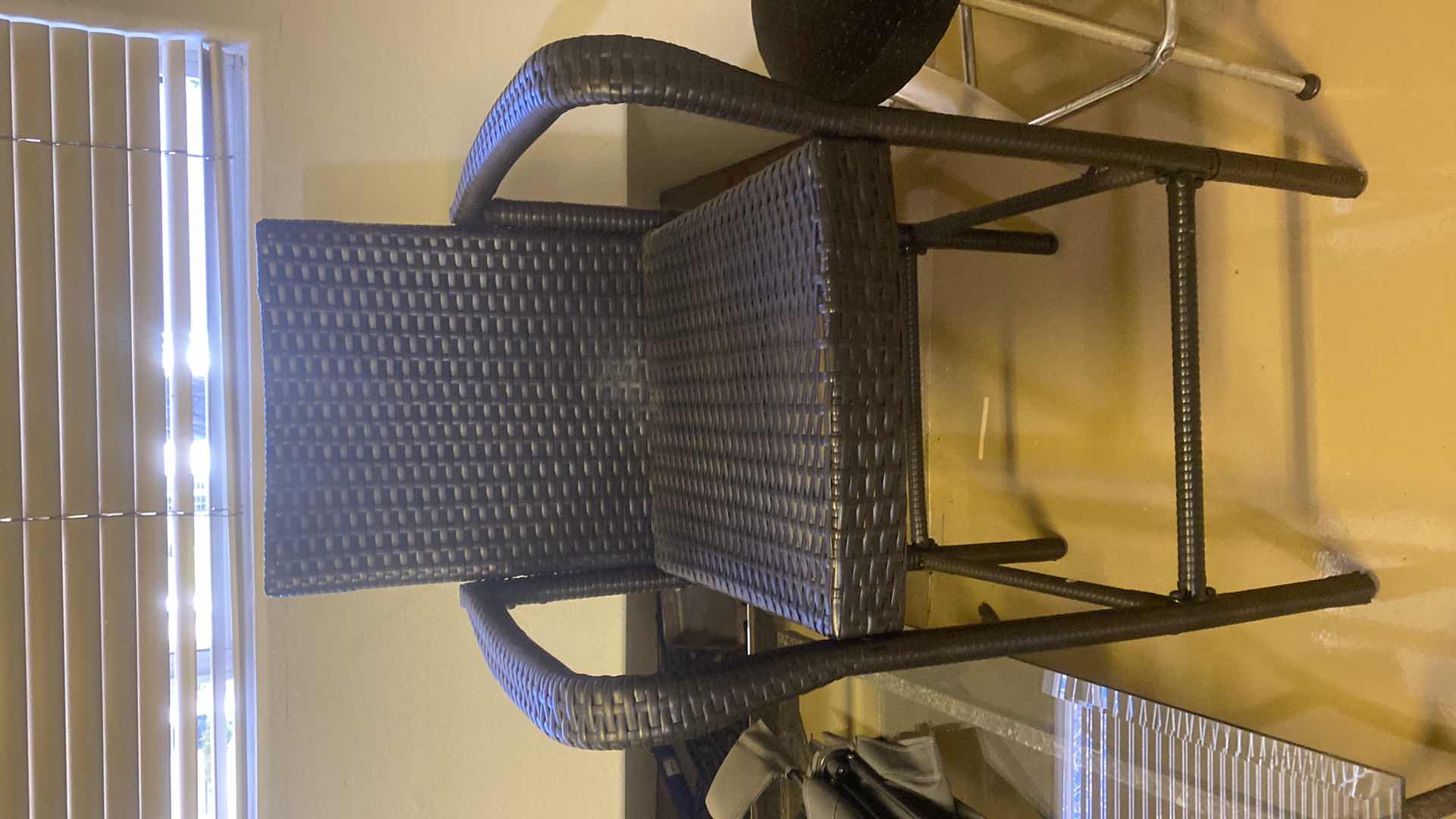 Photo 1 of REQUIRES ASSEMBLY BLACK, FULL WICKER, BARSTOOL SEAT, HEIGHT 30“