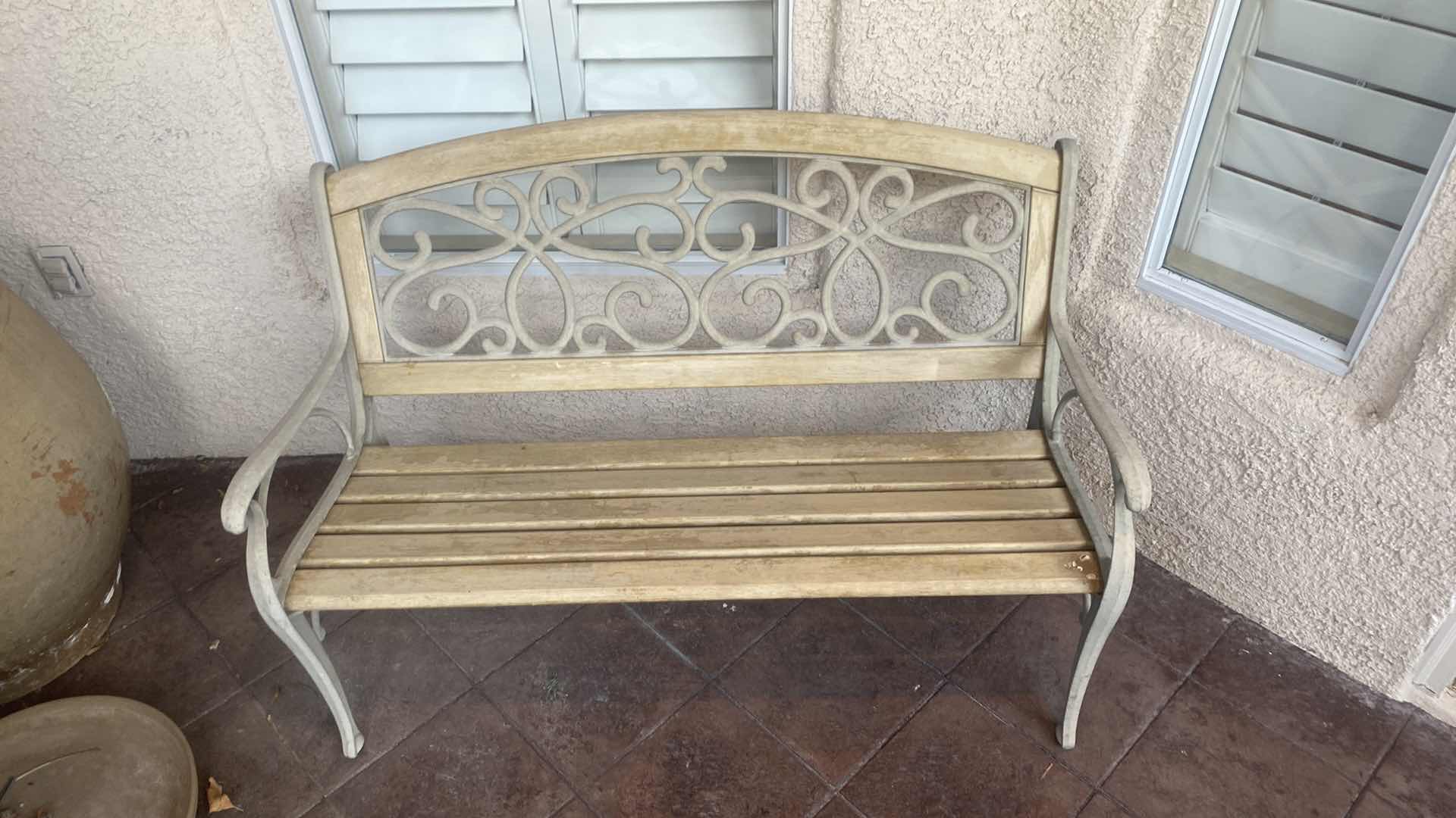 Photo 1 of METAL AND WOOD GARDEN BENCH 50“ X 24 1/2“ H 36”