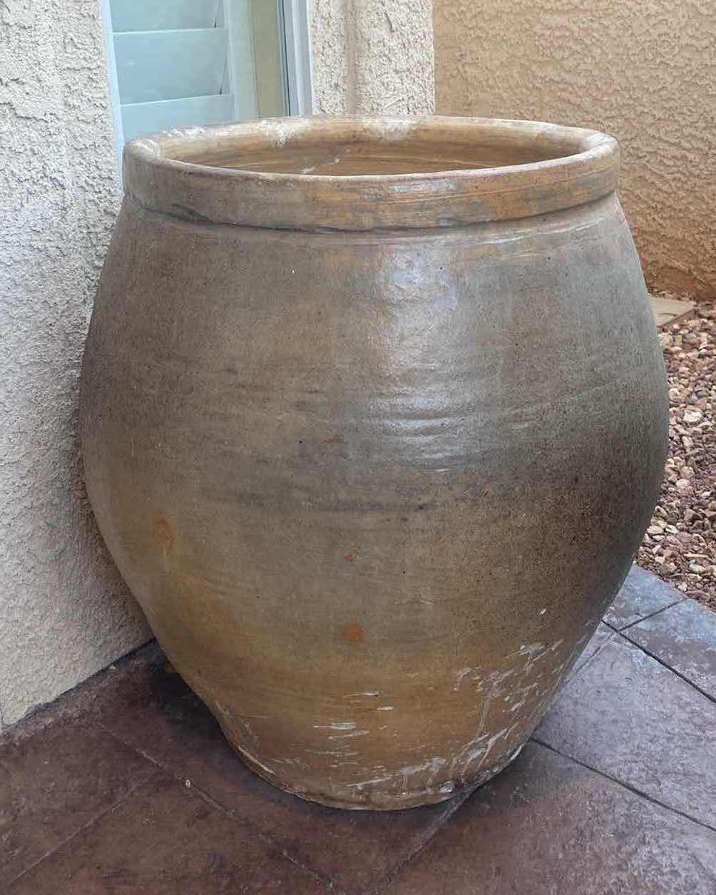 Photo 1 of LARGE CLAY POT WITH SAUCER, 24“ X 29“
