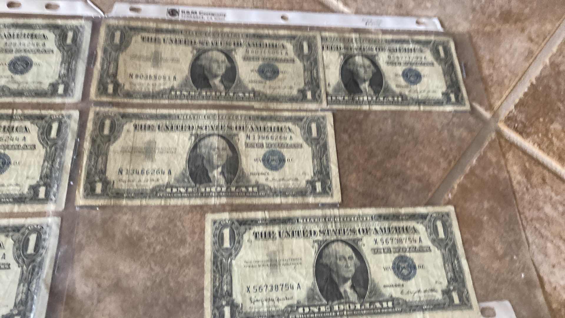 Photo 1 of 22-VINTAGE 1957 CIRCULATED SILVER CERTIFICATES ONE DOLLAR BILLS