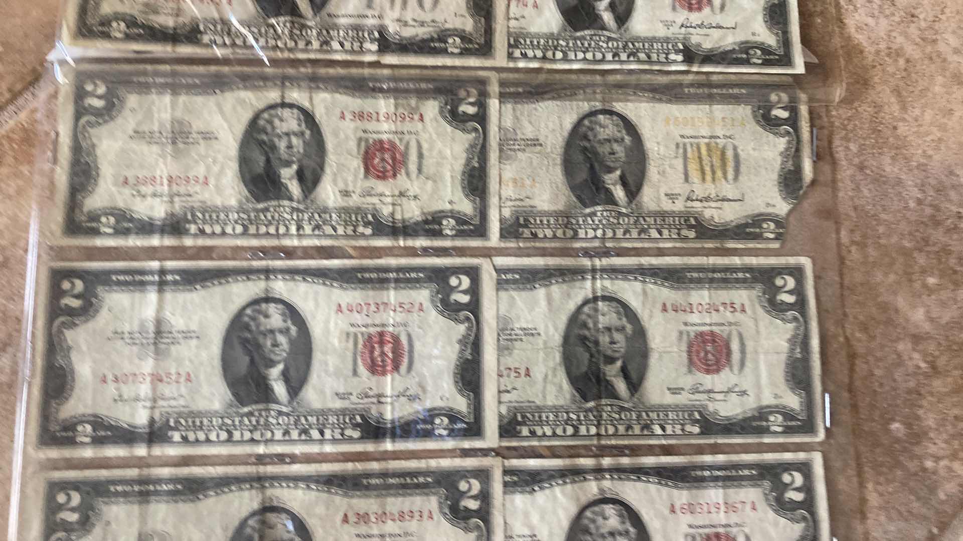 Photo 1 of 18-VINTAGE 1953 CIRCULATED $2 DOLLAR BILLS