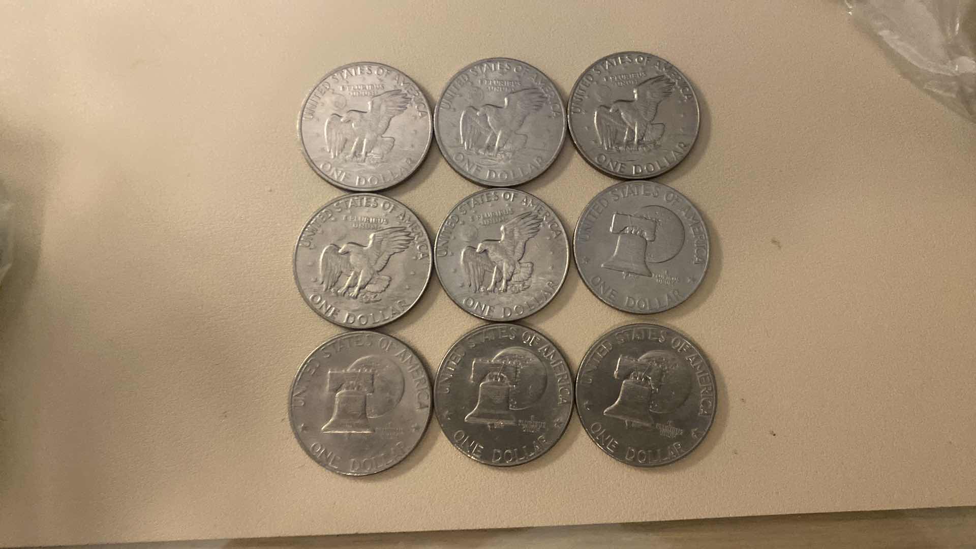Photo 1 of 9-EISENHOWER DOLLARS YEARS RANGE FROM 1971, 1972, 1974, 1978 & BICENTENNIAL DOLLARS