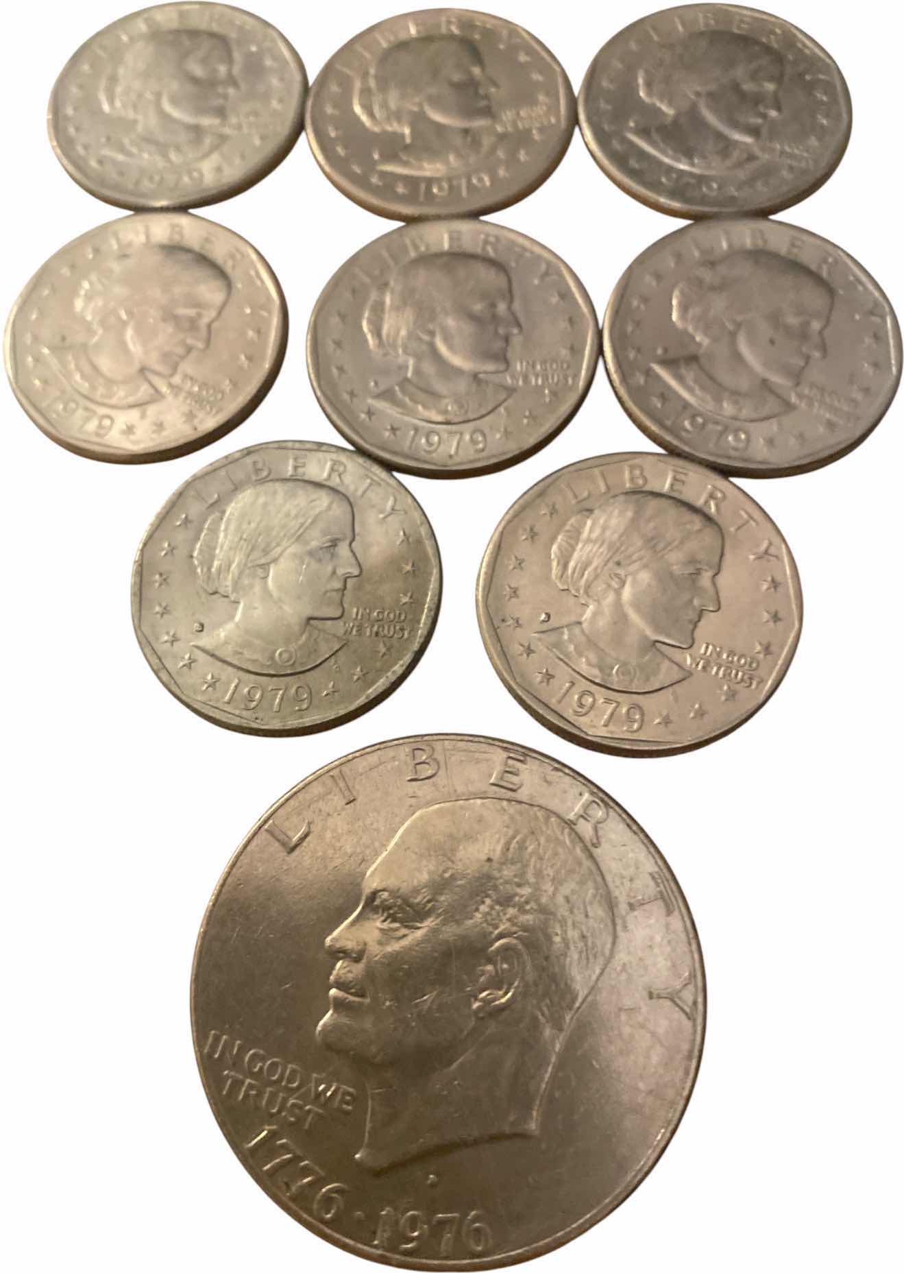 Photo 1 of 8-SUSAN B ANTHONY DOLLARS& 1 EISENHOWER DOLLAR