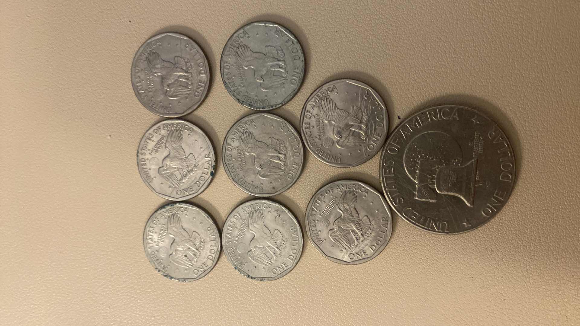 Photo 1 of 8-SUSAN B ANTHONY DOLLARS& 1 EISENHOWER DOLLAR