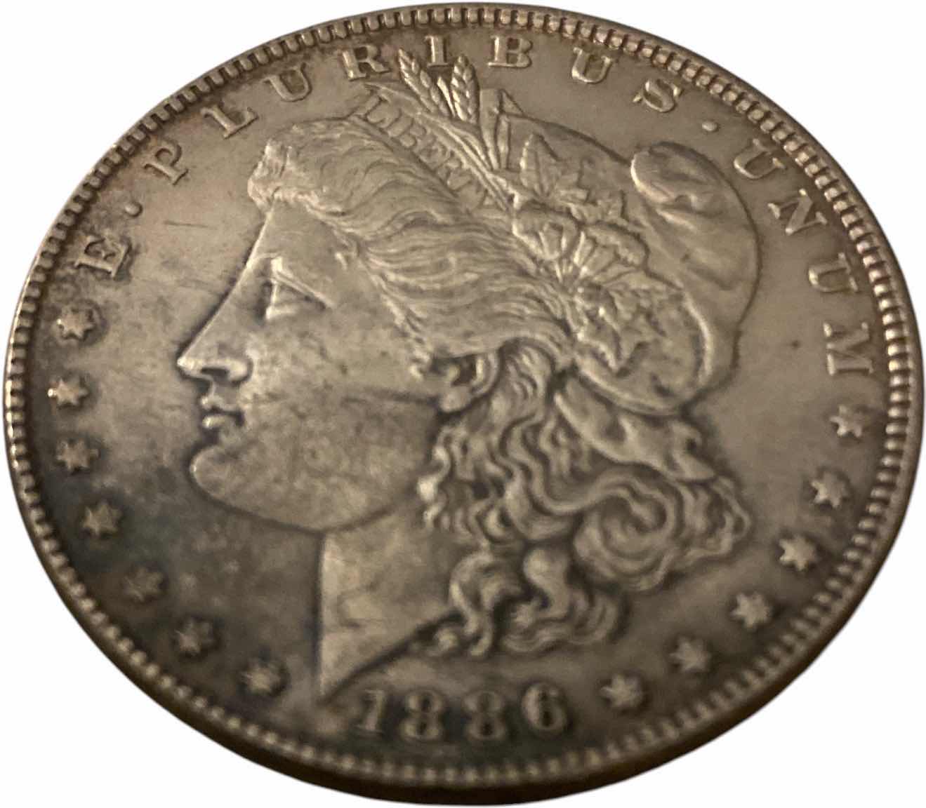 Photo 1 of ANTIQUE 1886 MORGAN SILVER DOLLAR, PHILADELPHIA MINT