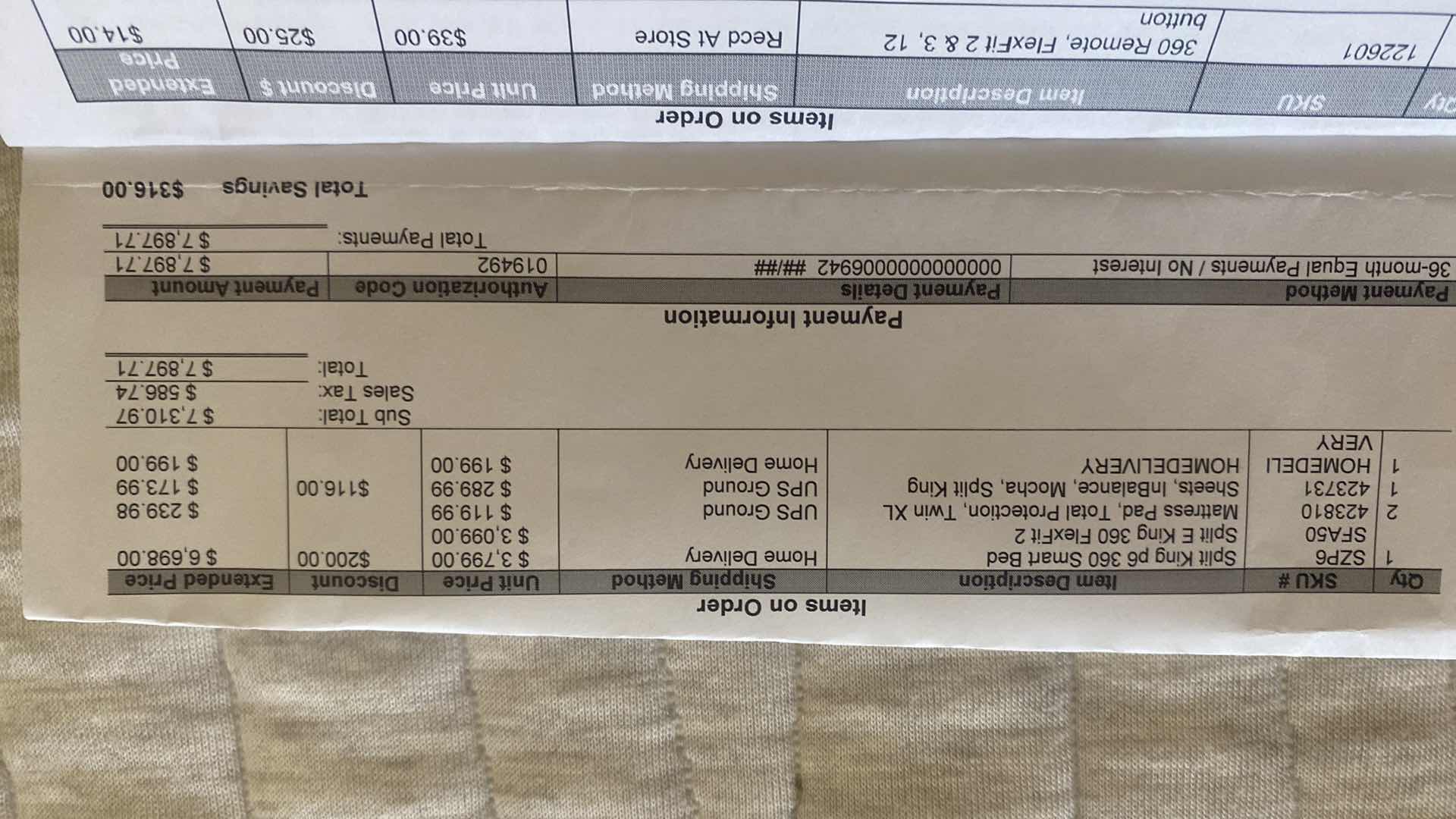 Photo 1 of SLEEP NUMBER ADJUSTABLE P6 360 SMART BED SPLIT EASTERN KING MATTRESSES AND REMOTE 76“ x 79“