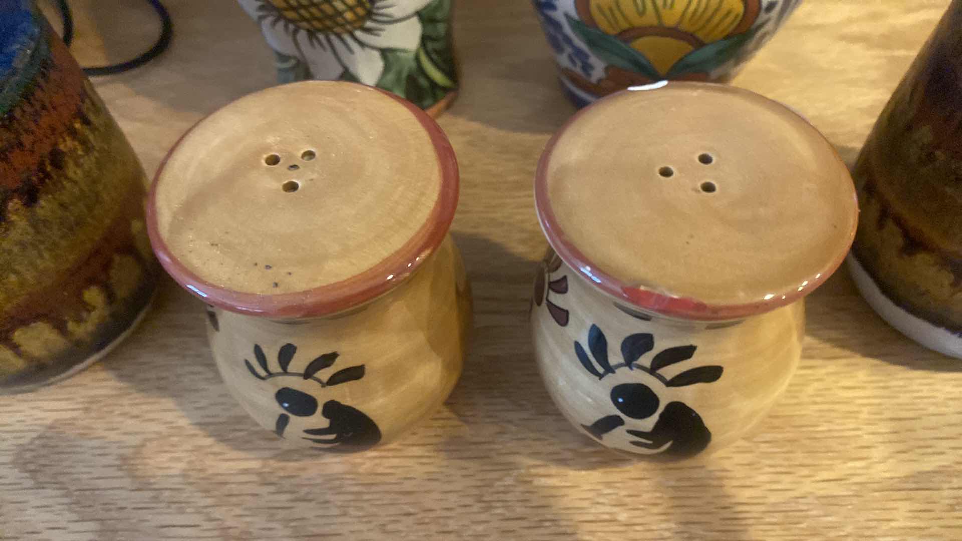 Photo 1 of 6-GLAZED AND HAND-PAINTED POTTERY TALLEST 7”