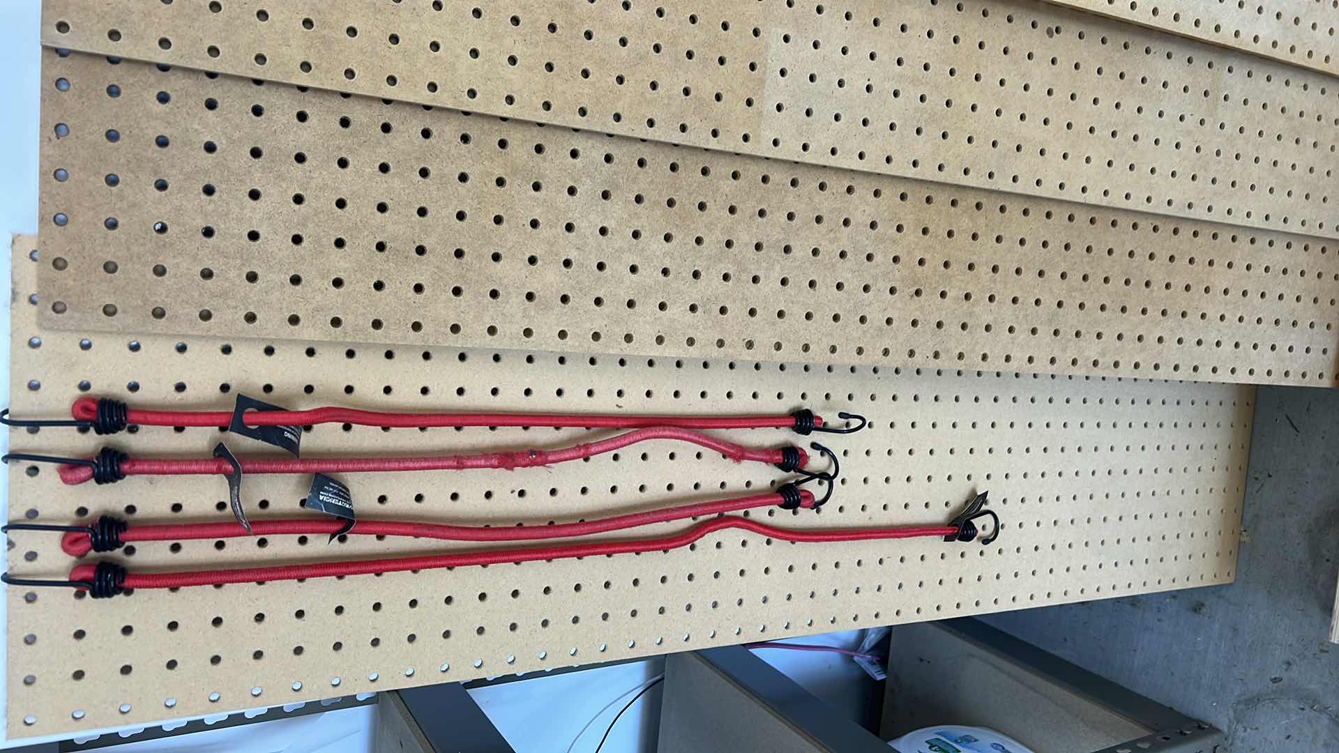 View 4 of GARAGE ITEMS – FOUR WOODEN BOXES, EIGHT BUNGEE CORDS AND FOUR PEG BOARDS