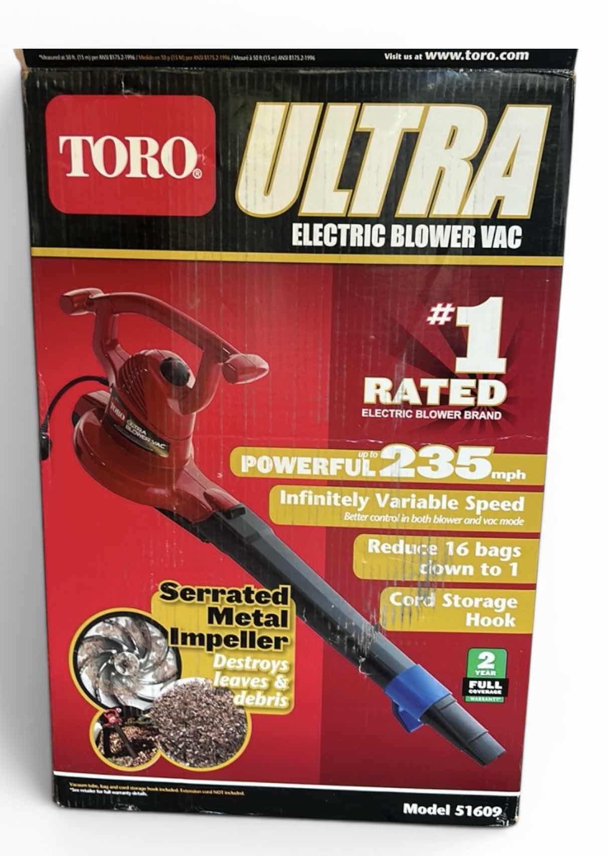 Photo 1 of TORO ULTRA ELECTRIC BLOWER VAC