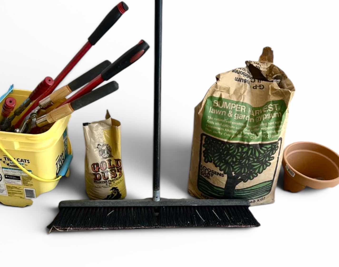 Photo 1 of GARDENING SUPPLIES - SHEARS, FERTILIZER, PUSH BROOM & MORE