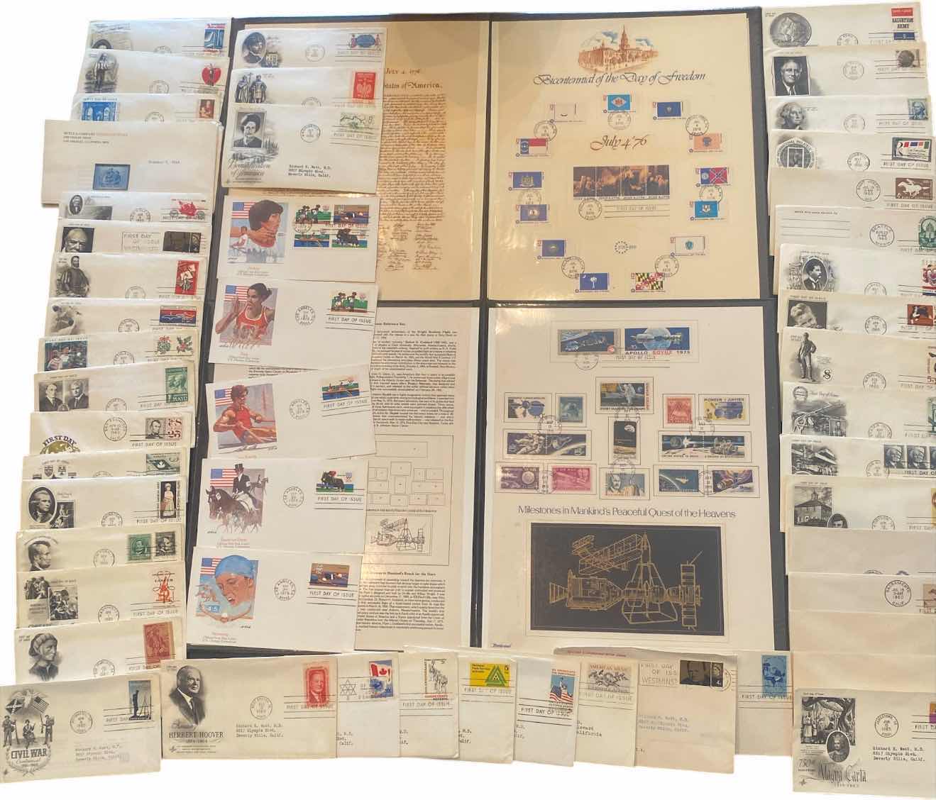 Photo 1 of FIRST DAY OF ISSUE STAMP COLLECTION & MILESTONES AND MANKIND PEOPLE QUESTS AND BICENTENNIAL OF FREEDOM JULY 4 76