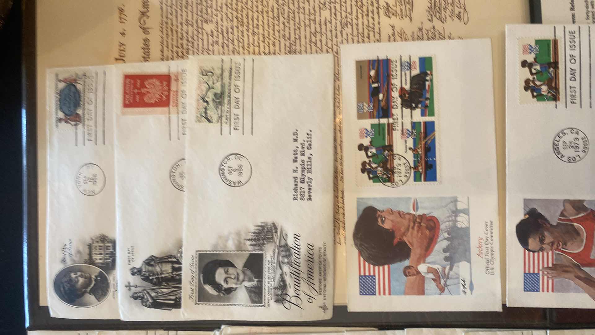 Photo 1 of FIRST DAY OF ISSUE STAMP COLLECTION & MILESTONES AND MANKIND PEOPLE QUESTS AND BICENTENNIAL OF FREEDOM JULY 4 76