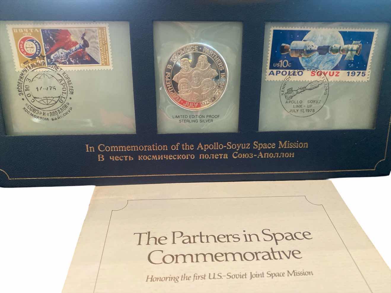 Photo 1 of APOLLO SAWYER’S SPACE MISSION PARTNERS IN SPACE COMMEMORATIVE WITH LIMITED ADDITION PROOF STERLING .925 SILVER MEDALLION COIN
