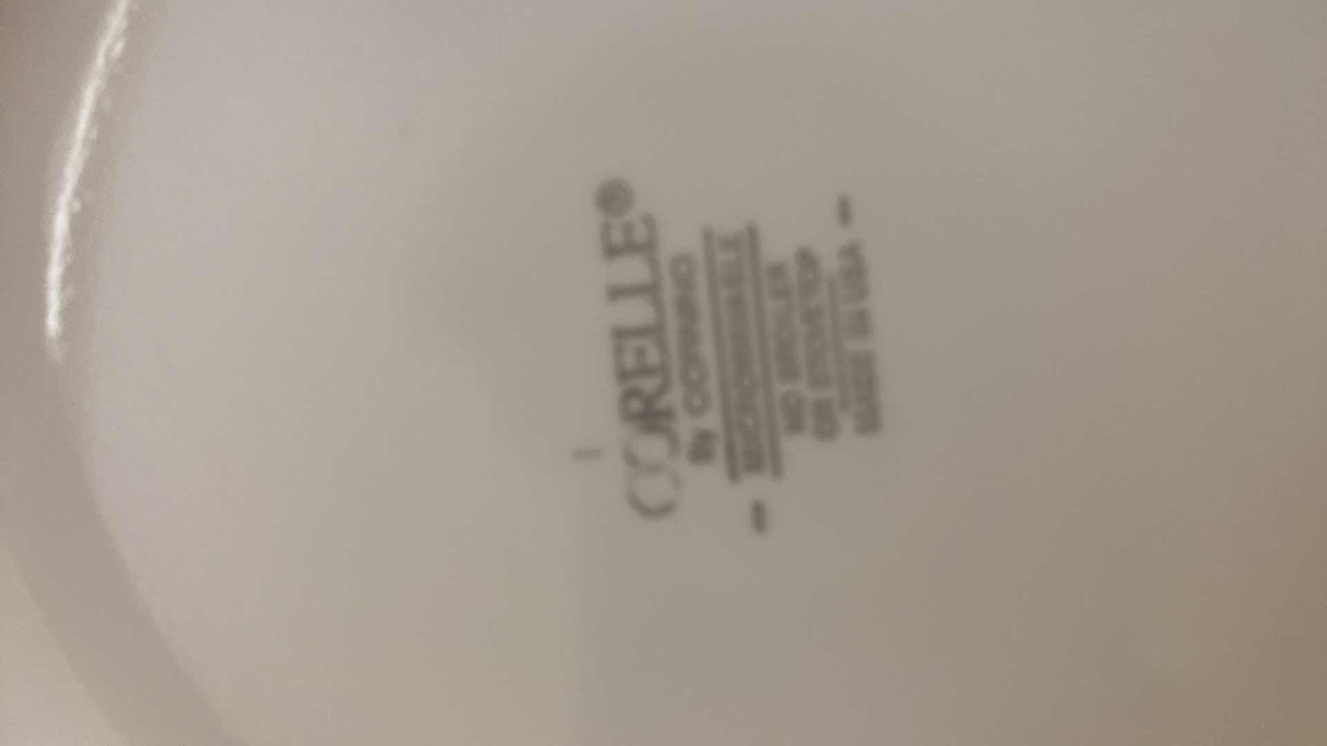 Photo 1 of 21-PIECES OF CORELLE WINTER FROST 4 - 10 1/4 INCH 8 CEREAL BOWLS 8 SOUP BOWLS & 4 BREAD AND BUTTER PLATES
