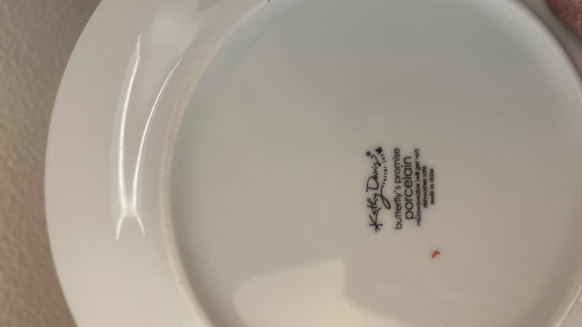 Photo 1 of KATHY DAVIS BUTTERFLIES PROMISE 8 INCH LUNCHEON PLATES (4) & GLASS COASTERS (6)