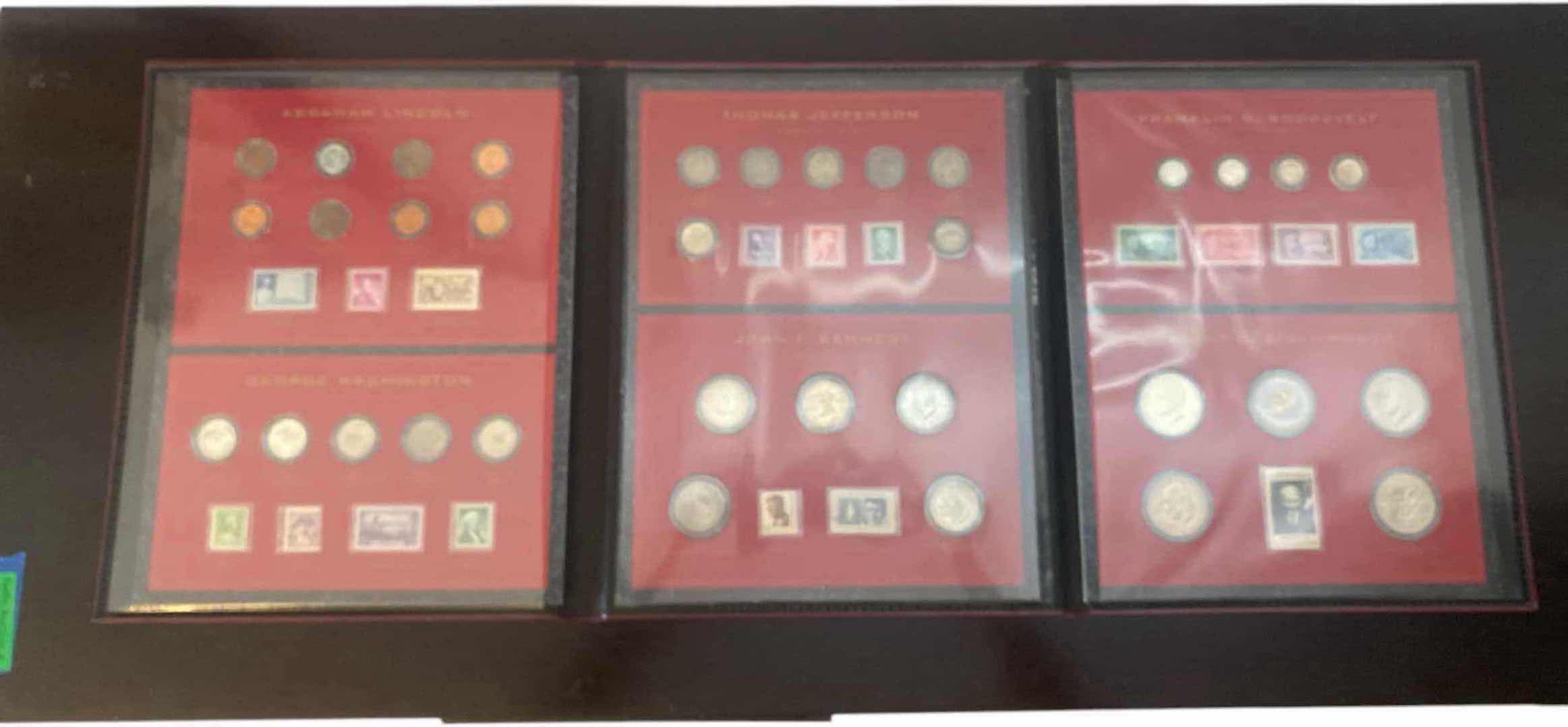 Photo 1 of PRESIDENTIAL COMMEMORATIVE COIN AND STAMP PORTFOLIO LINCOLN, WASHINGTON, JEFFERSON, KENNEDY, ROOSEVELT, AND EISENHOWER