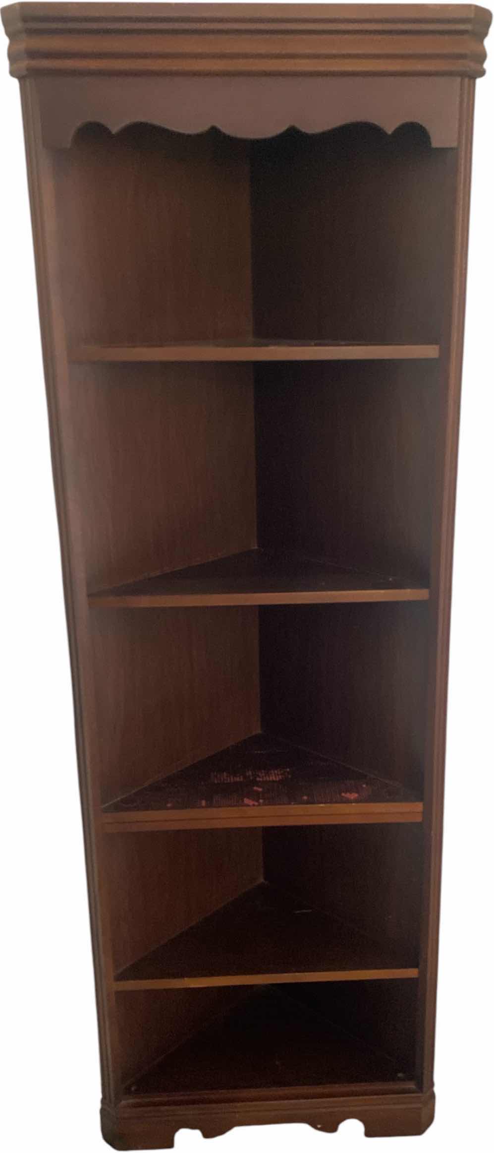 Photo 1 of WOOD FIVE SHELF CORNER CURIO DISPLAY 26“ X 75“
