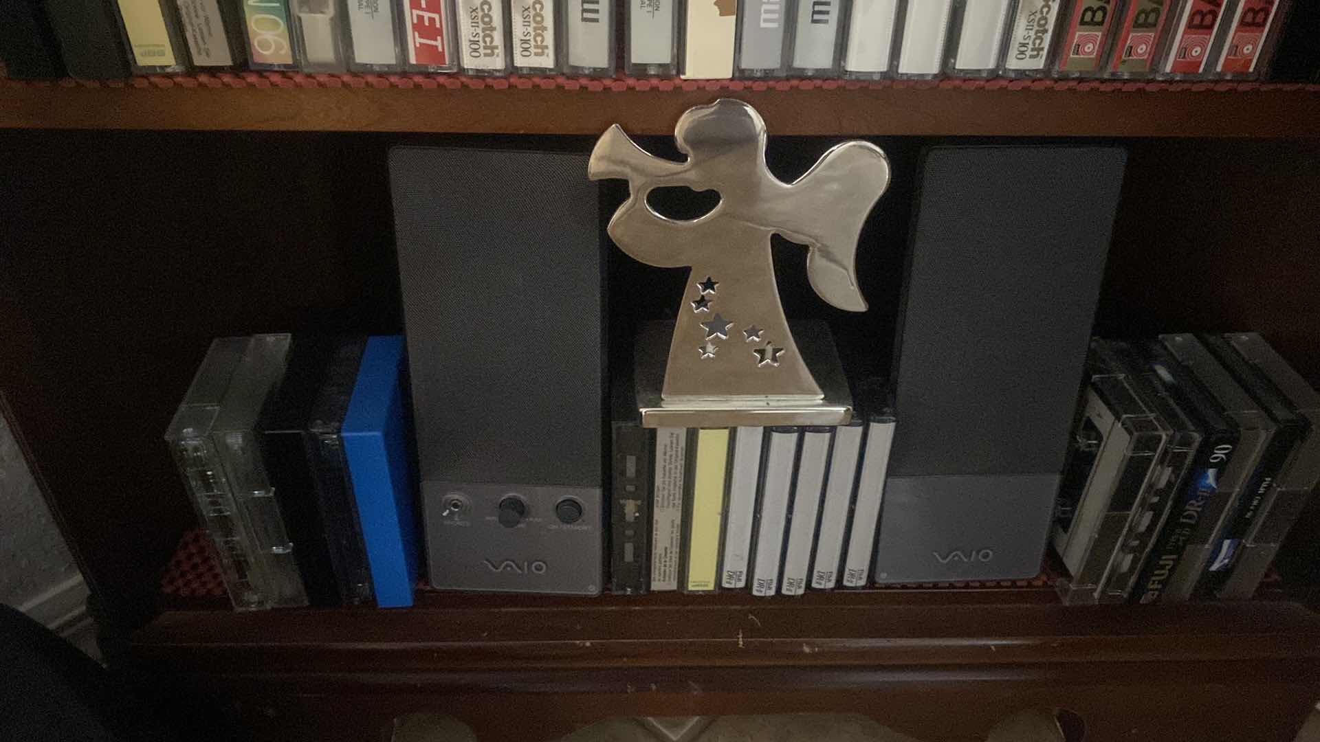 Photo 1 of CONTENTS OF CORNER UNIT - CD’s & CASSETTES & VAIO SPEAKERS