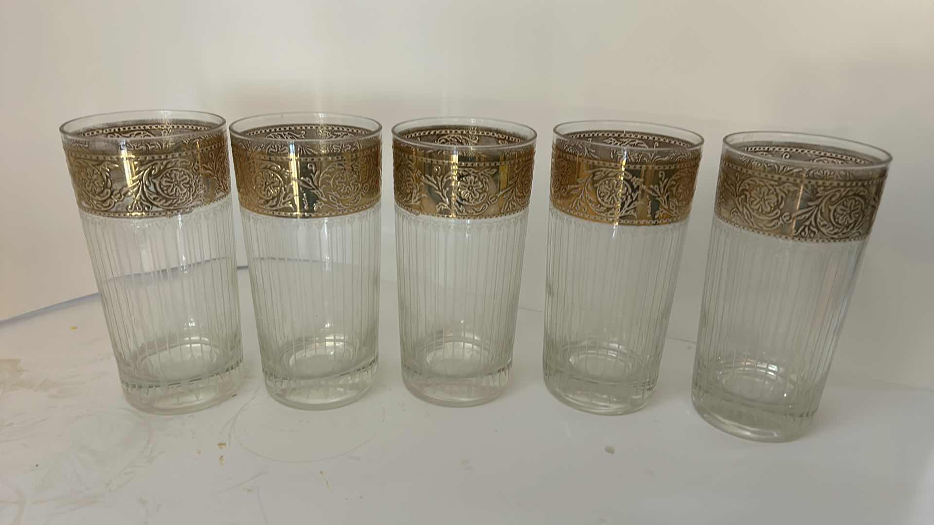 Photo 1 of VINTAGE SET OF 5 CULVER TYROL HIGHBALL GLASSES, EST VALUE $100