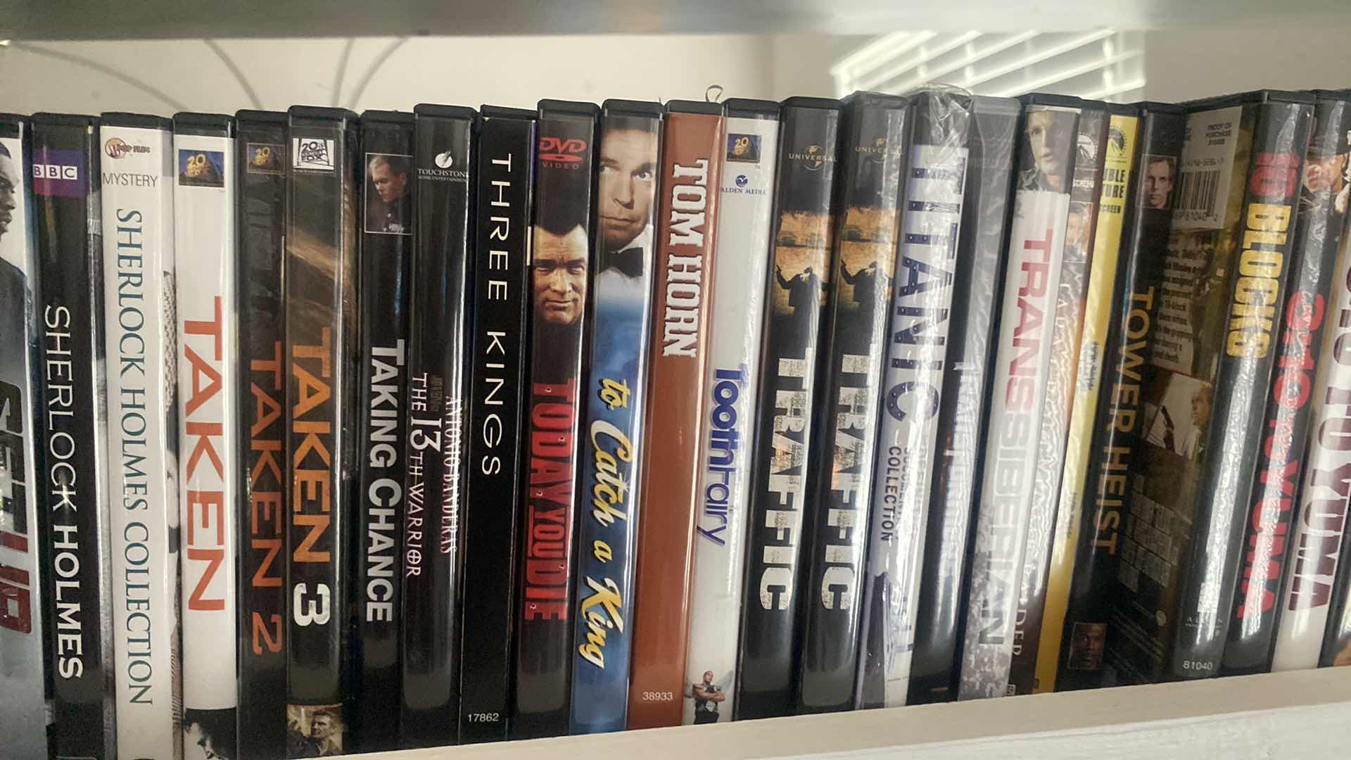 Photo 1 of SHELF OF 150 DVD MOVIES SEE PICTURES