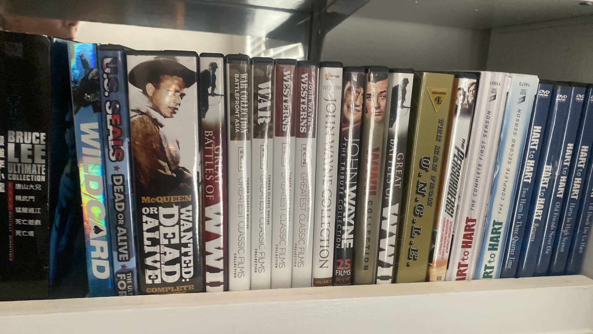 Photo 1 of SHELF OF 135 DVD MOVIES SEE PICTURES