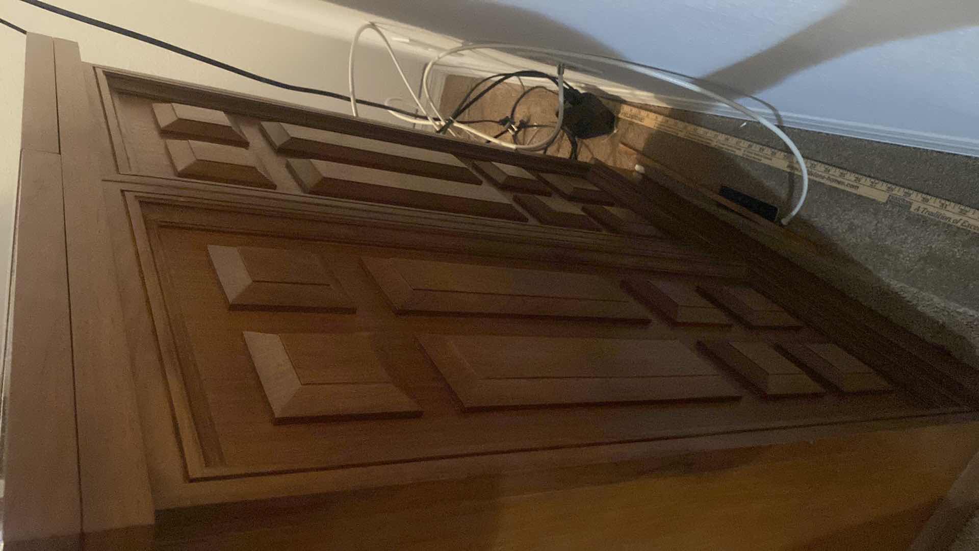 Photo 1 of VINTAGE MID-CENTURY MODERN EXPANDABLE DRY BAR CABINET WITH NARRA WOOD CONSTRUCTION (BOTH FRONT AND BACK HAVE PANELS ) EXPANDED MEASURES 65 1/2“ X 22“ H 40” CLOSED 33” X 22” H 41”