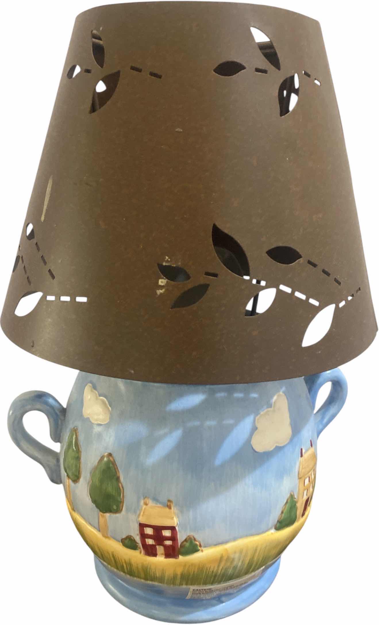 Photo 1 of VINTAGE RUST AND BARRY AND COMPANY COUNTRYSIDE, COTTAGE, CERAMIC VOTIVE HOLDER LAMP H11”