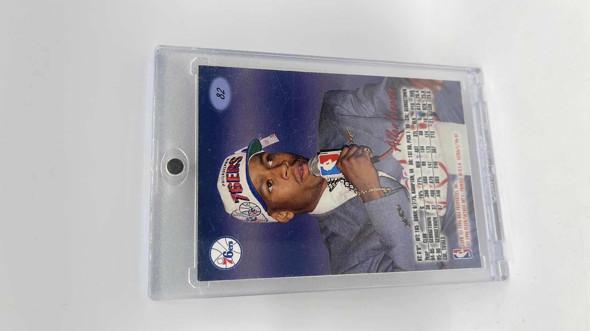 Photo 2 of 1996 ALLEN IVERSON FLEER ULTRA ROOKIE CARD 82 APPROX VALUE $125