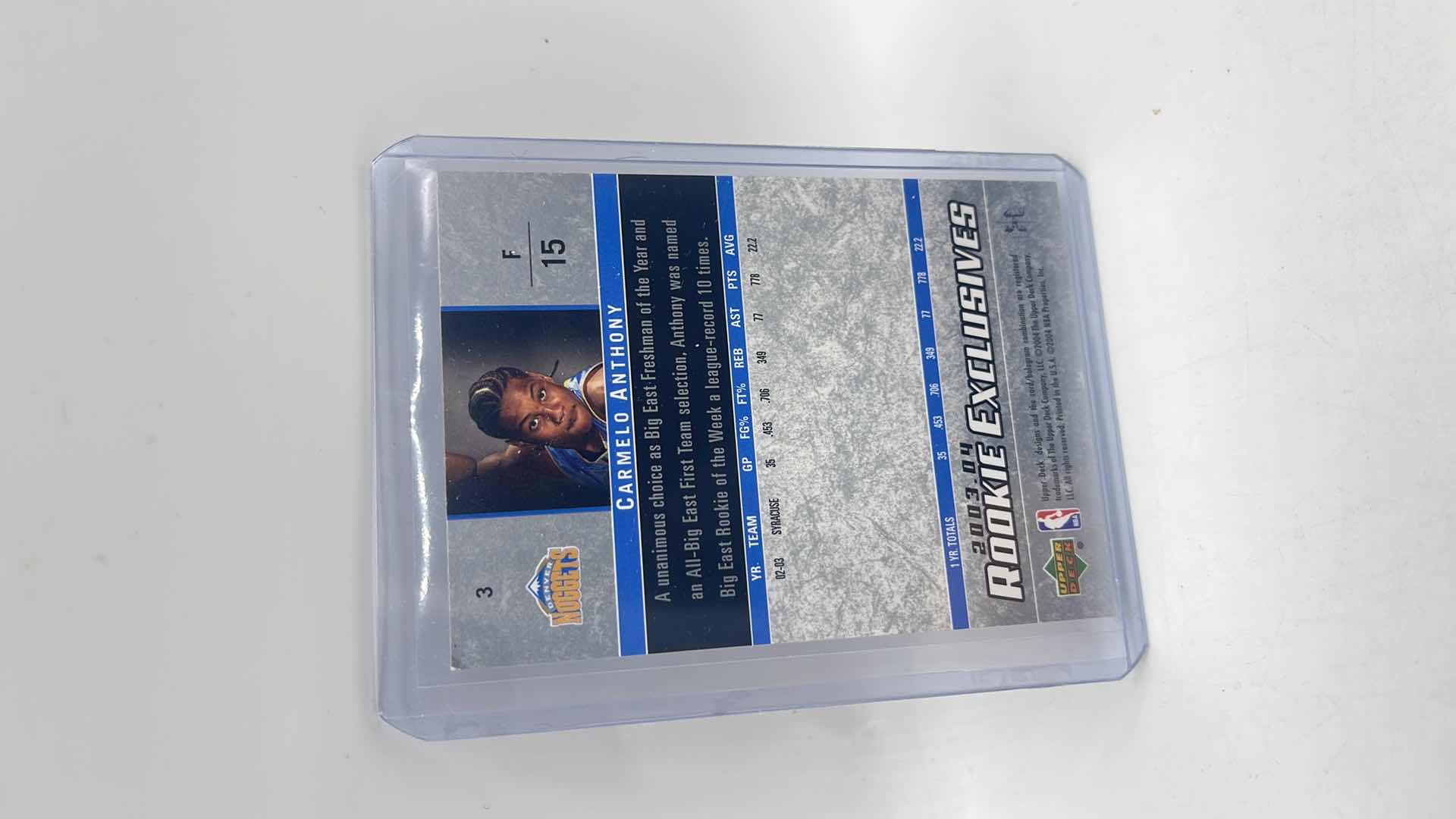 Photo 2 of 2003-04 CARMELO ANTHONY UPPER DECK ROOKIE CARD 3 APPROX VALUE $100